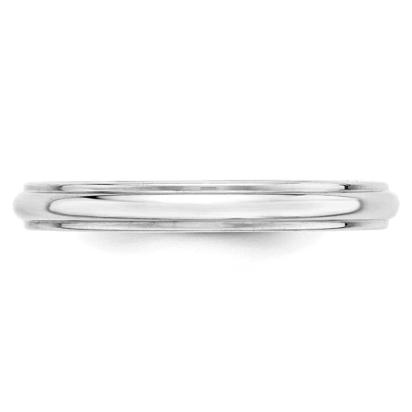 14k White Gold 3mm Half Round with Edge Wedding Band Secondary image
