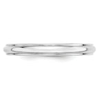 14k White Gold 3mm Half Round with Edge Wedding Band