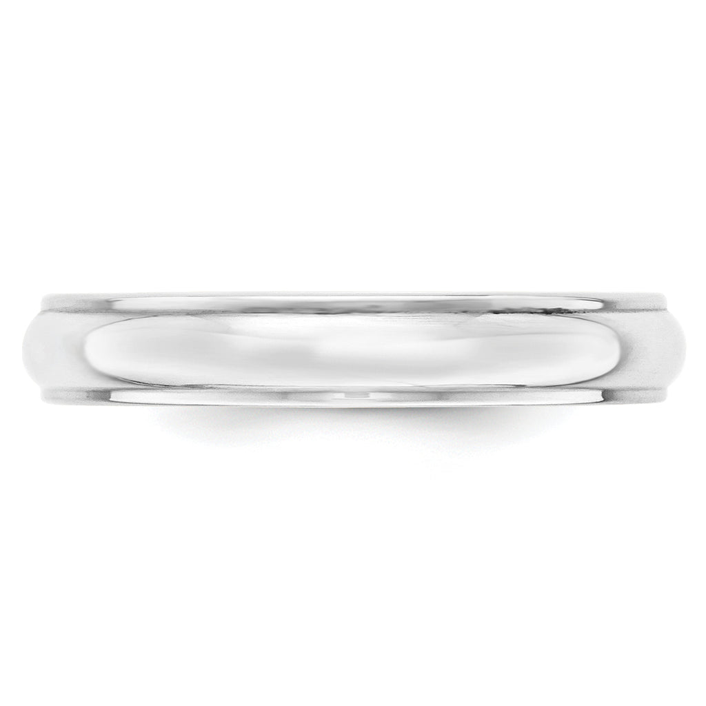 14K White Gold Half-Round Wedding Band 4mm
