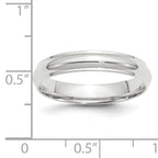 4.0mm 10K White Gold Half Round with Edge Wedding Band - Sophia Jewelers