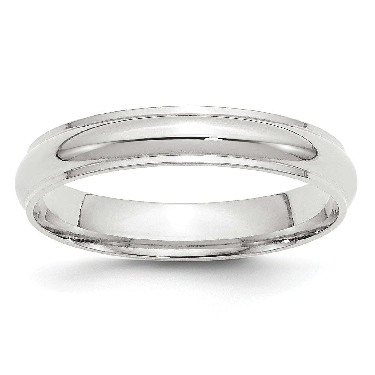 14K White Gold Half-Round Wedding Band 4mm Main image
