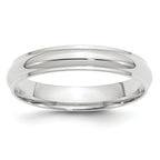 14K White Gold Half-Round Wedding Band 4mm
