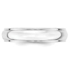 14k White Gold 5mm Half Round with Edge Wedding Band