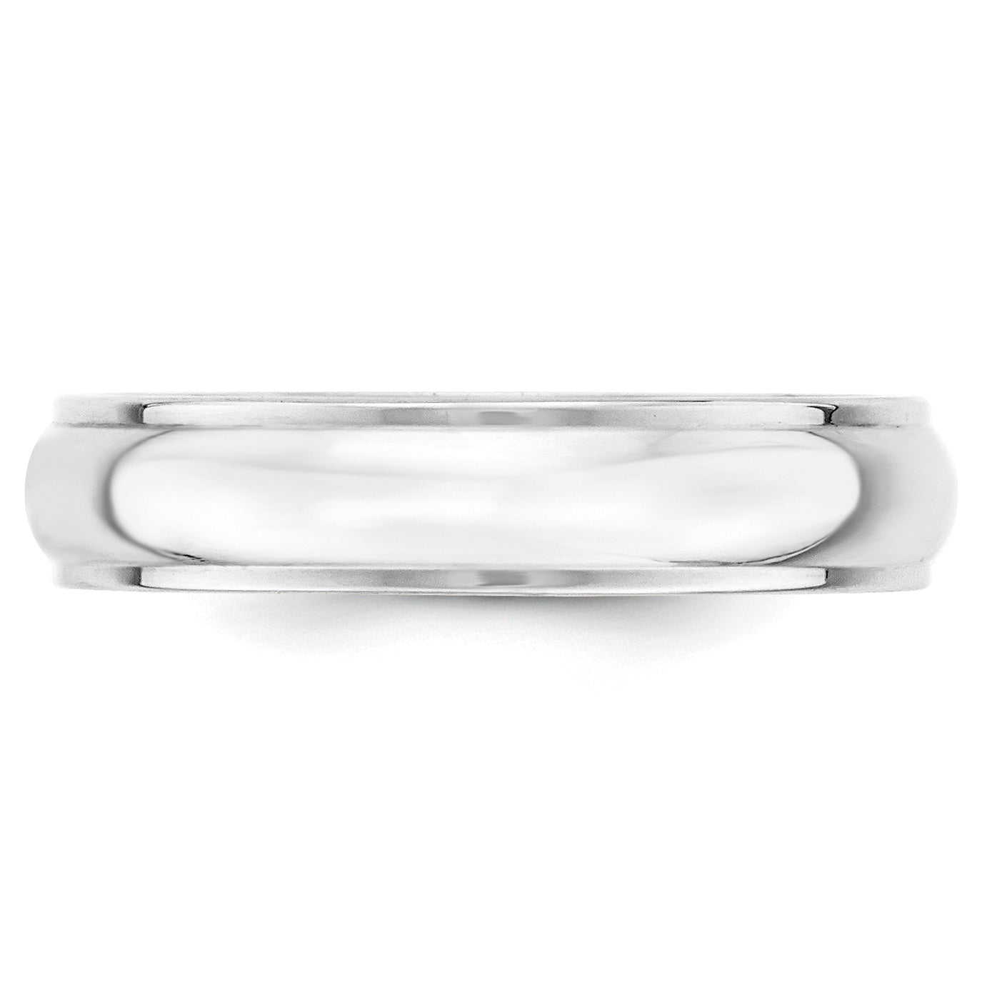 14k White Gold 5mm Half Round with Edge Wedding Band