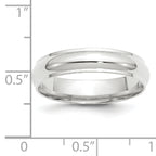 14k White Gold 5mm Half Round with Edge Wedding Band