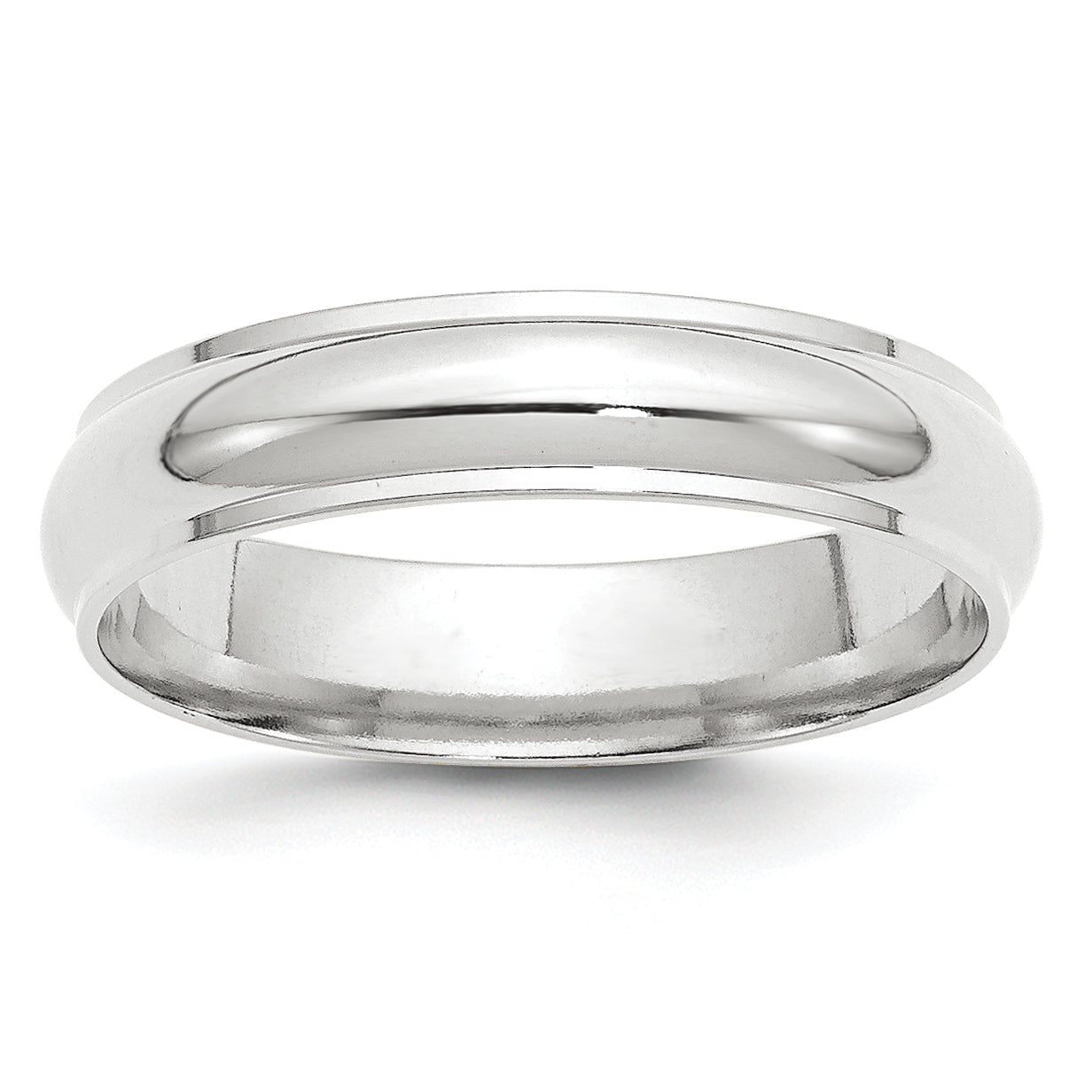 14K White Gold Half-Round Wedding Band 5mm Main image