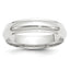 14K White Gold Half-Round Wedding Band 5mm