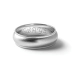 14k White Gold 6mm Half Round with Edge Wedding Band