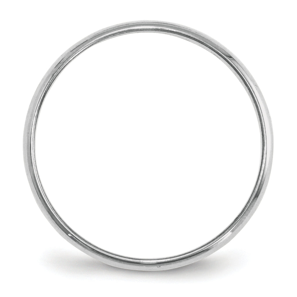 2.0mm 10K White Gold Lightweight Half Round Wedding Band - Sophia Jewelers