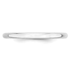 2.0mm 10K White Gold Lightweight Half Round Wedding Band - Sophia Jewelers