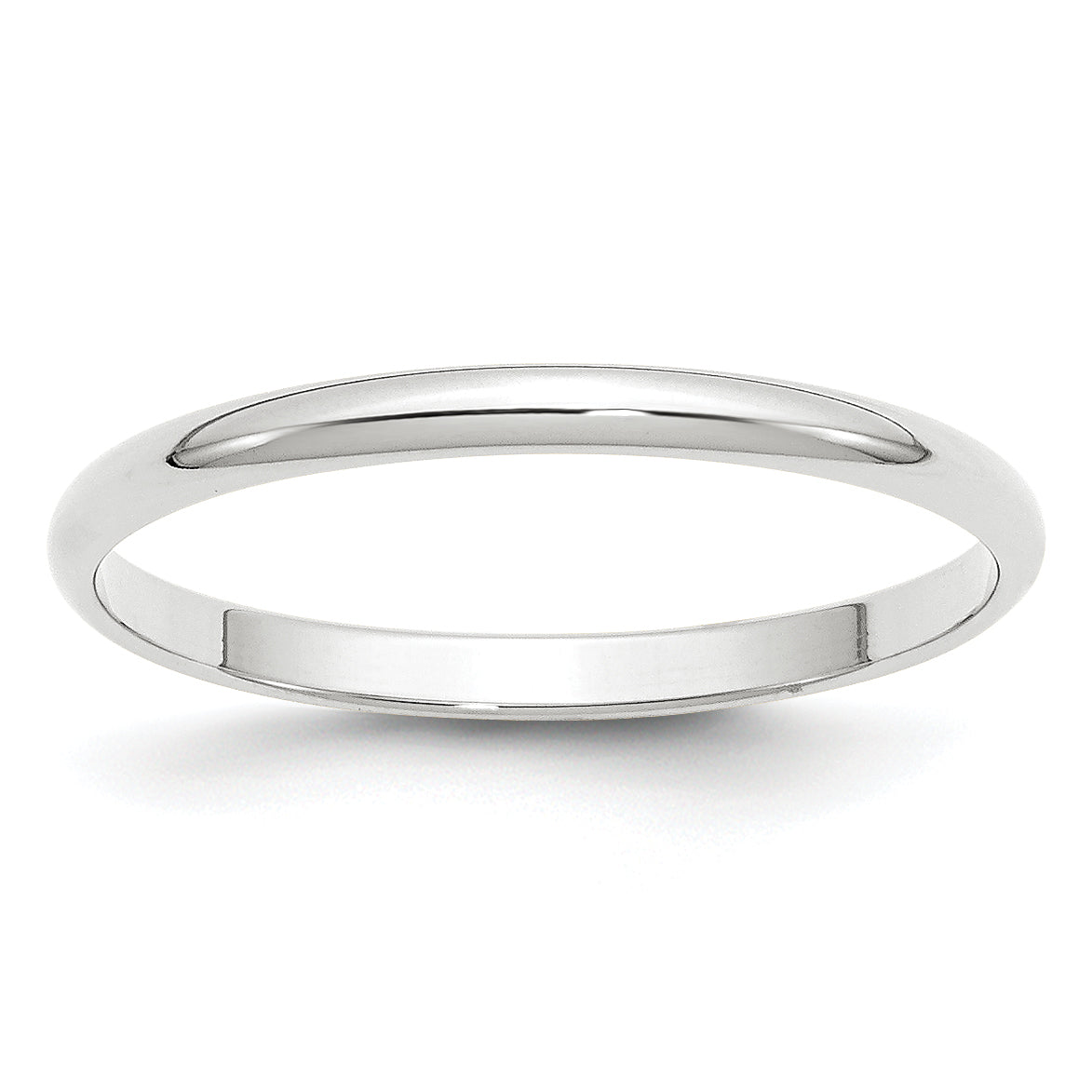 2.0mm 10K White Gold Lightweight Half Round Wedding Band - Sophia Jewelers Main image