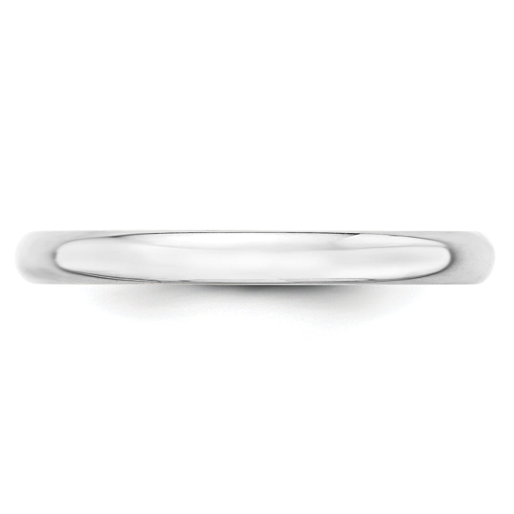 2.5mm 10K White Gold Lightweight Half Round Wedding Band - Sophia Jewelers