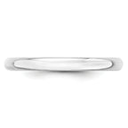 2.5mm 10K White Gold Lightweight Half Round Wedding Band - Sophia Jewelers