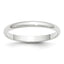 14K White Gold Half-Round Wedding Band 2.5mm