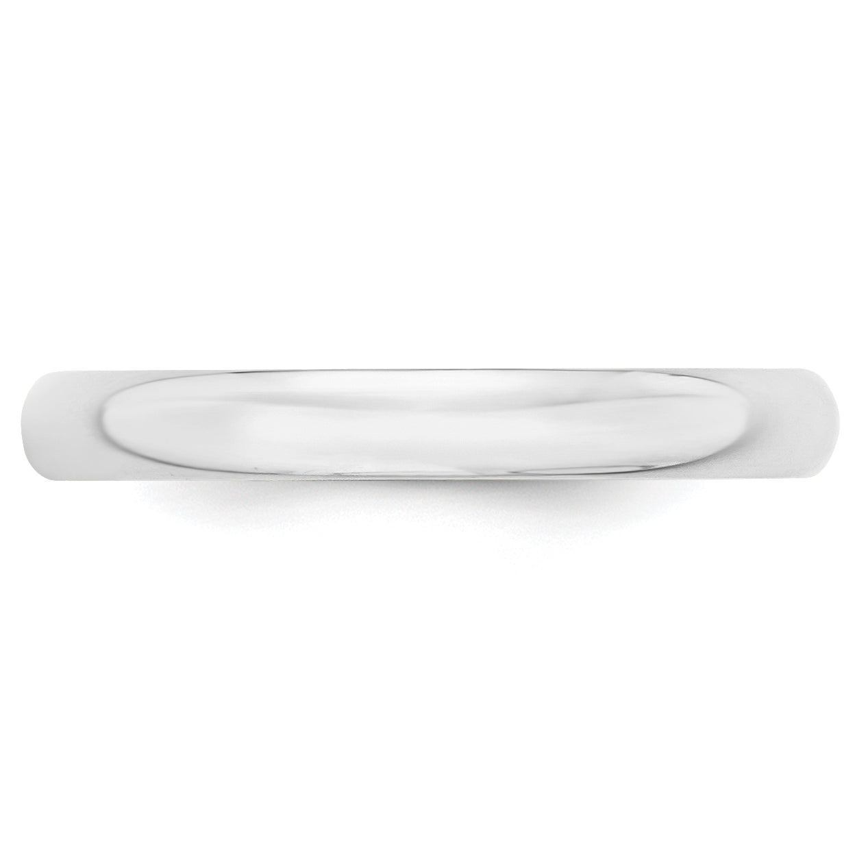 14K White Gold Half-Round Wedding Band 3mm Secondary image