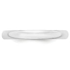 14K White Gold Half-Round Wedding Band 3mm