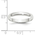 14K White Gold Half-Round Wedding Band 3mm