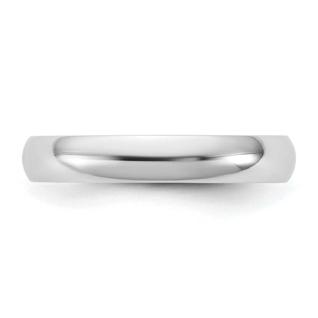 3.5mm 10K White Gold Lightweight Half Round Wedding Band - Sophia Jewelers