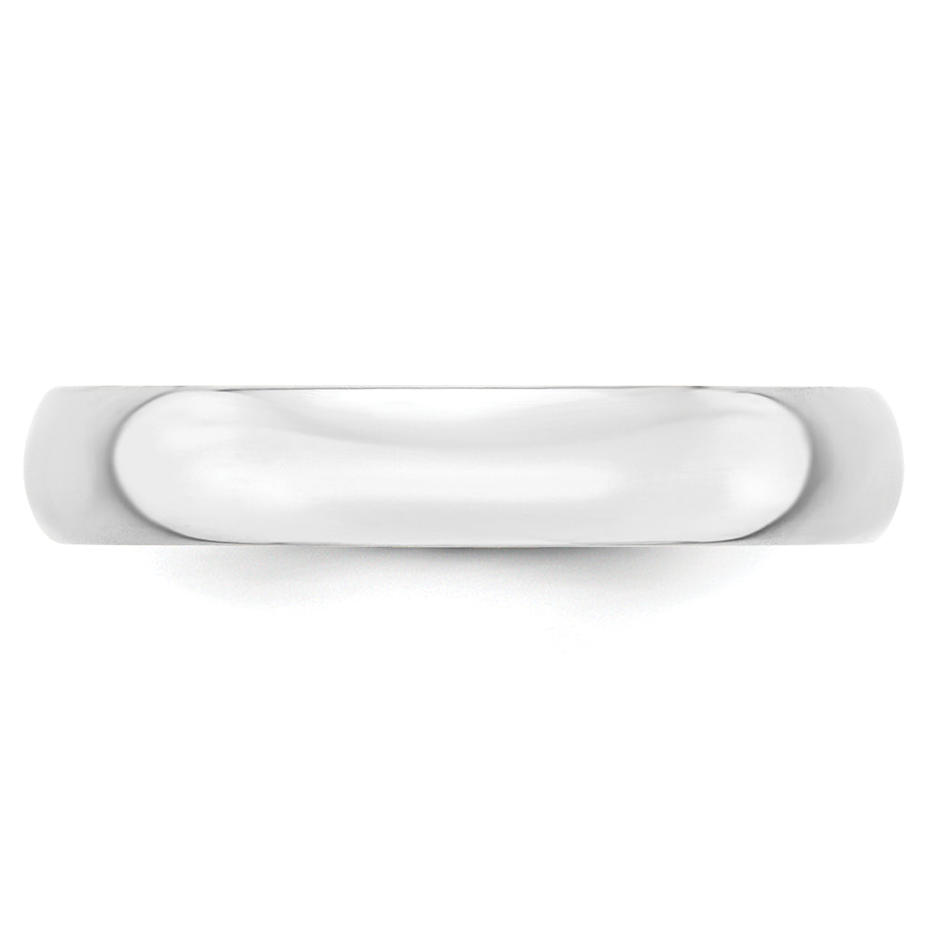 14k White Gold 4mm Lightweight Half Round Wedding Band