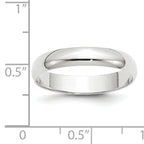 14k White Gold 4mm Lightweight Half Round Wedding Band