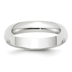14K White Gold Half-Round Wedding Band 4mm