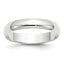 14K White Gold Half-Round Wedding Band 4mm