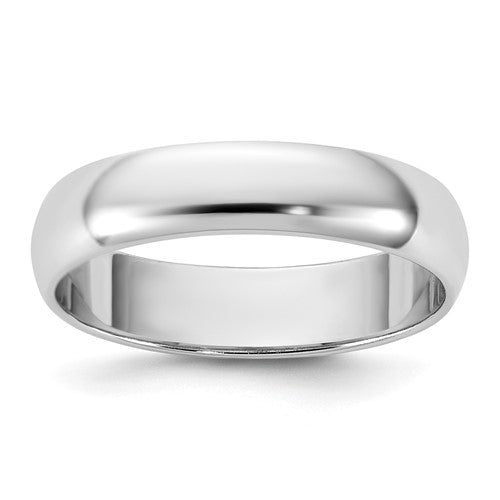 Half Round Wedding Band in 10K White Gold, 4.5mm, Size 4–14 - Sophia Jewelers
