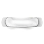 14K White Gold Half-Round Wedding Band 5mm