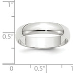 5.0mm 10K White Gold Lightweight Half Round Wedding Band - Sophia Jewelers