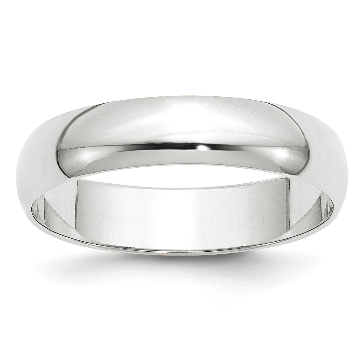 5.0mm 10K White Gold Lightweight Half Round Wedding Band - Sophia Jewelers Main image