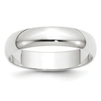 14k White Gold 5mm Lightweight Half Round Wedding Band