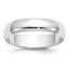 14k White Gold 5mm Lightweight Half Round Wedding Band