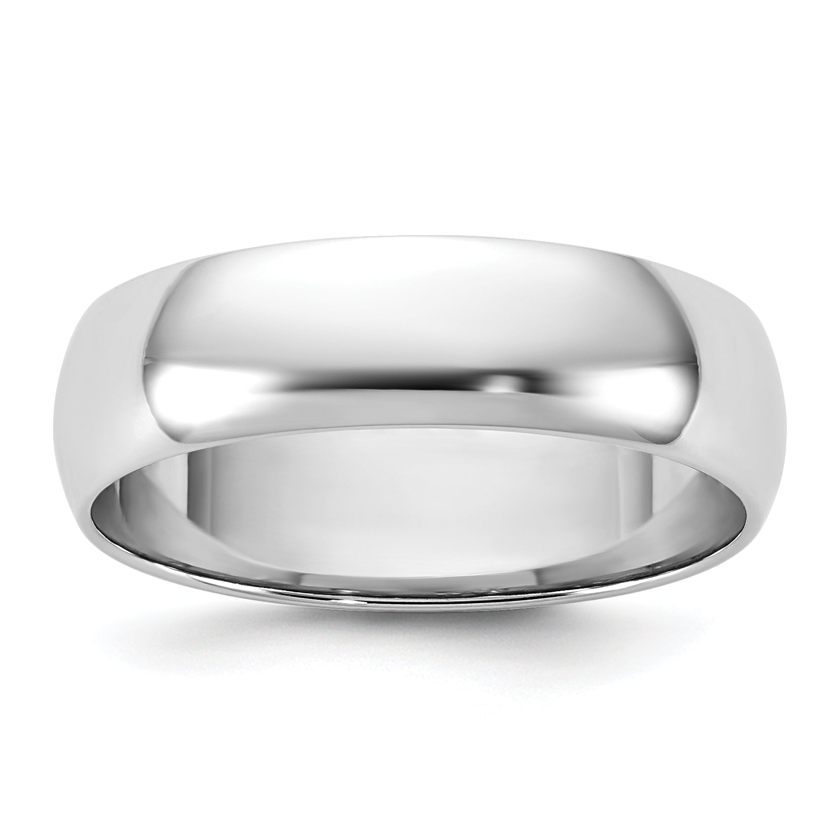 5.5mm 10K White Gold Lightweight Half Round Wedding Band - Sophia Jewelers