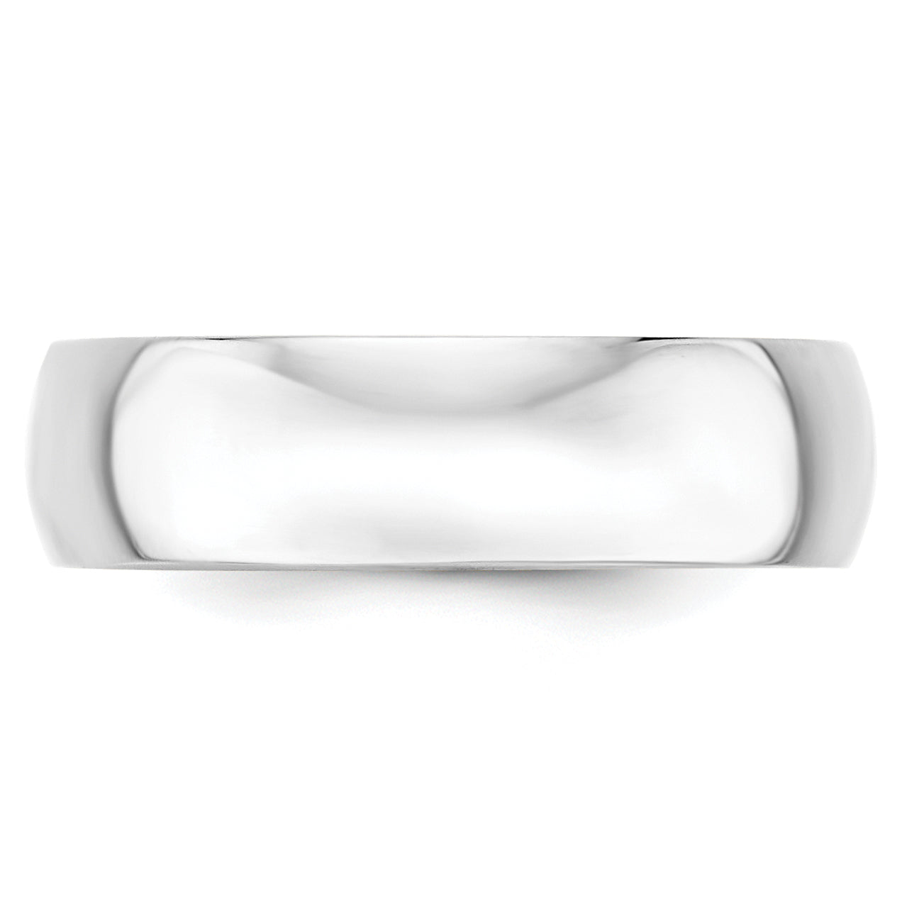 Half-Round Wedding Band in 10K White Gold, 6mm Secondary image