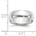 6.0mm 10K White Gold Lightweight Half Round Wedding Band - Sophia Jewelers