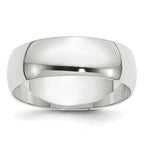 14k White Gold 6mm Lightweight Half Round Wedding Band