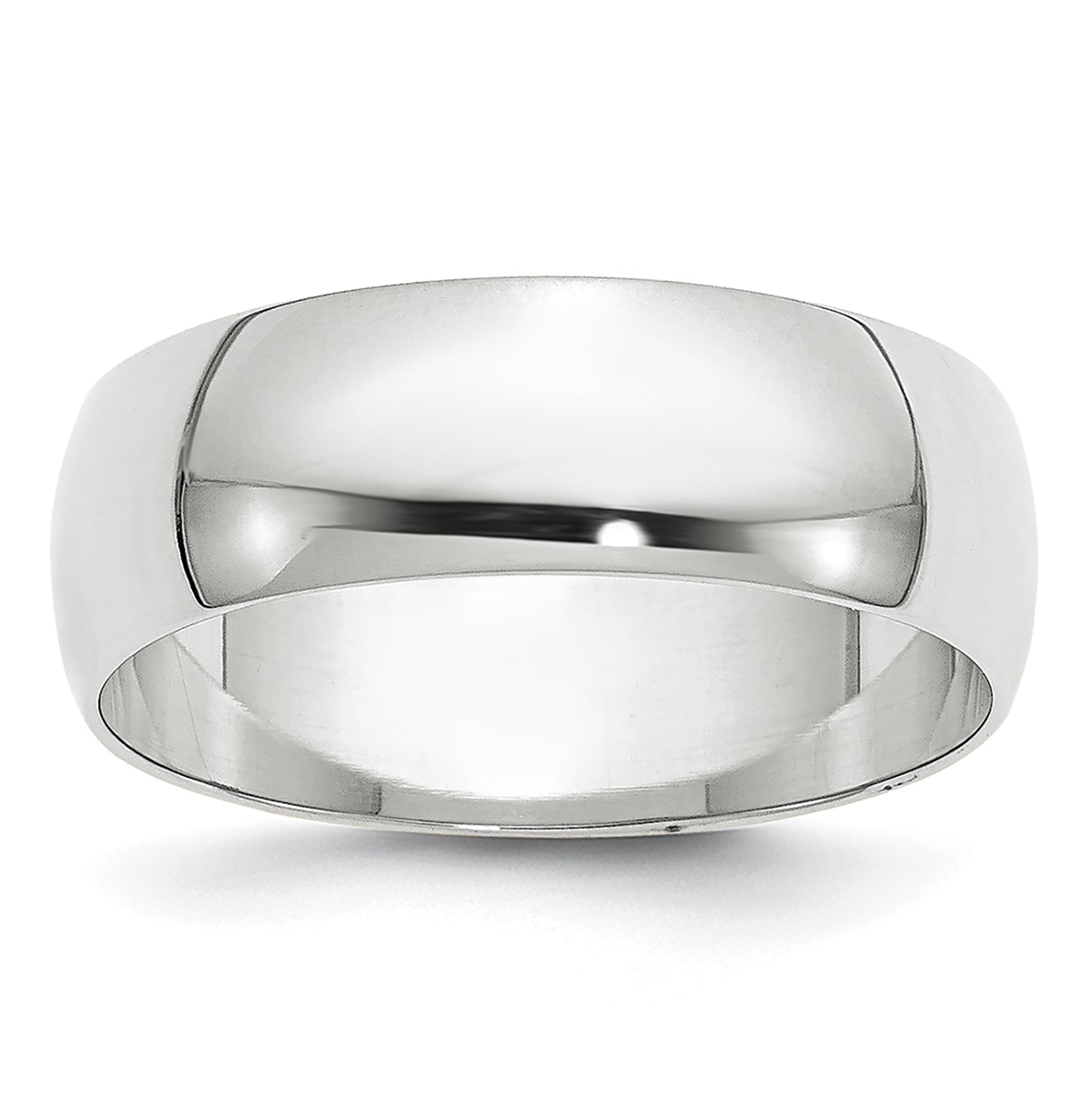 14k White Gold 6mm Lightweight Half Round Wedding Band