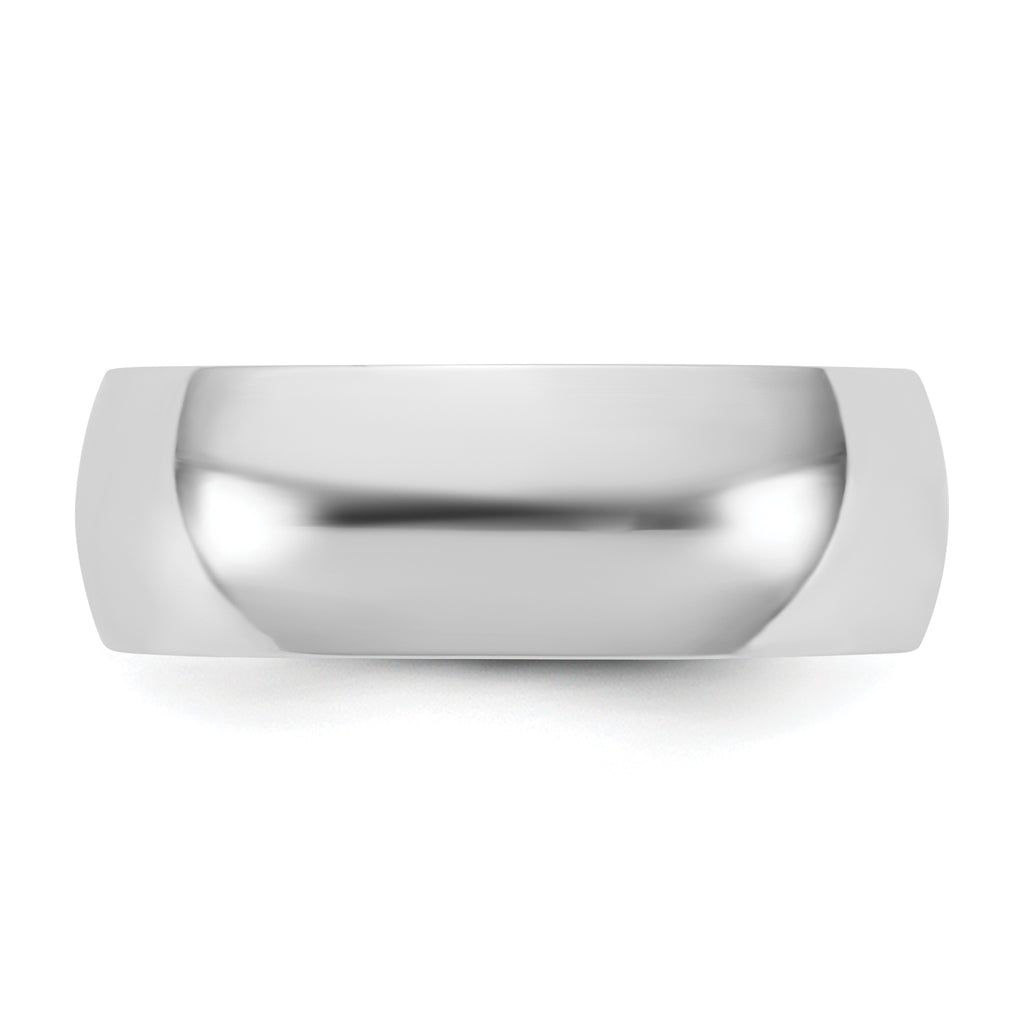 6.5mm 10K White Gold Lightweight Half Round Wedding Band - Sophia Jewelers