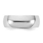 6.5mm 10K White Gold Lightweight Half Round Wedding Band - Sophia Jewelers
