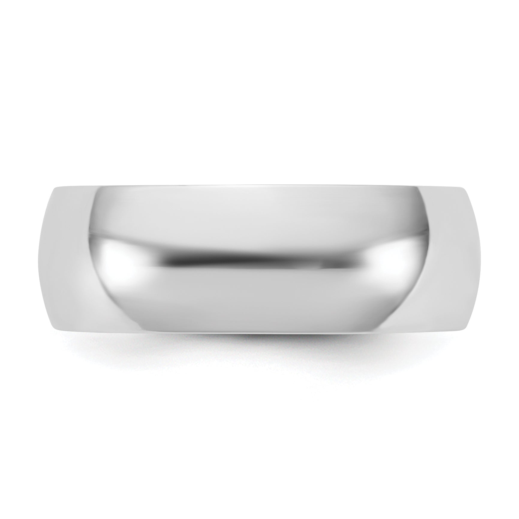 6.5mm 10K White Gold Lightweight Half Round Wedding Band - Sophia Jewelers