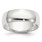 6.5mm 10K White Gold Lightweight Half Round Wedding Band - Sophia Jewelers