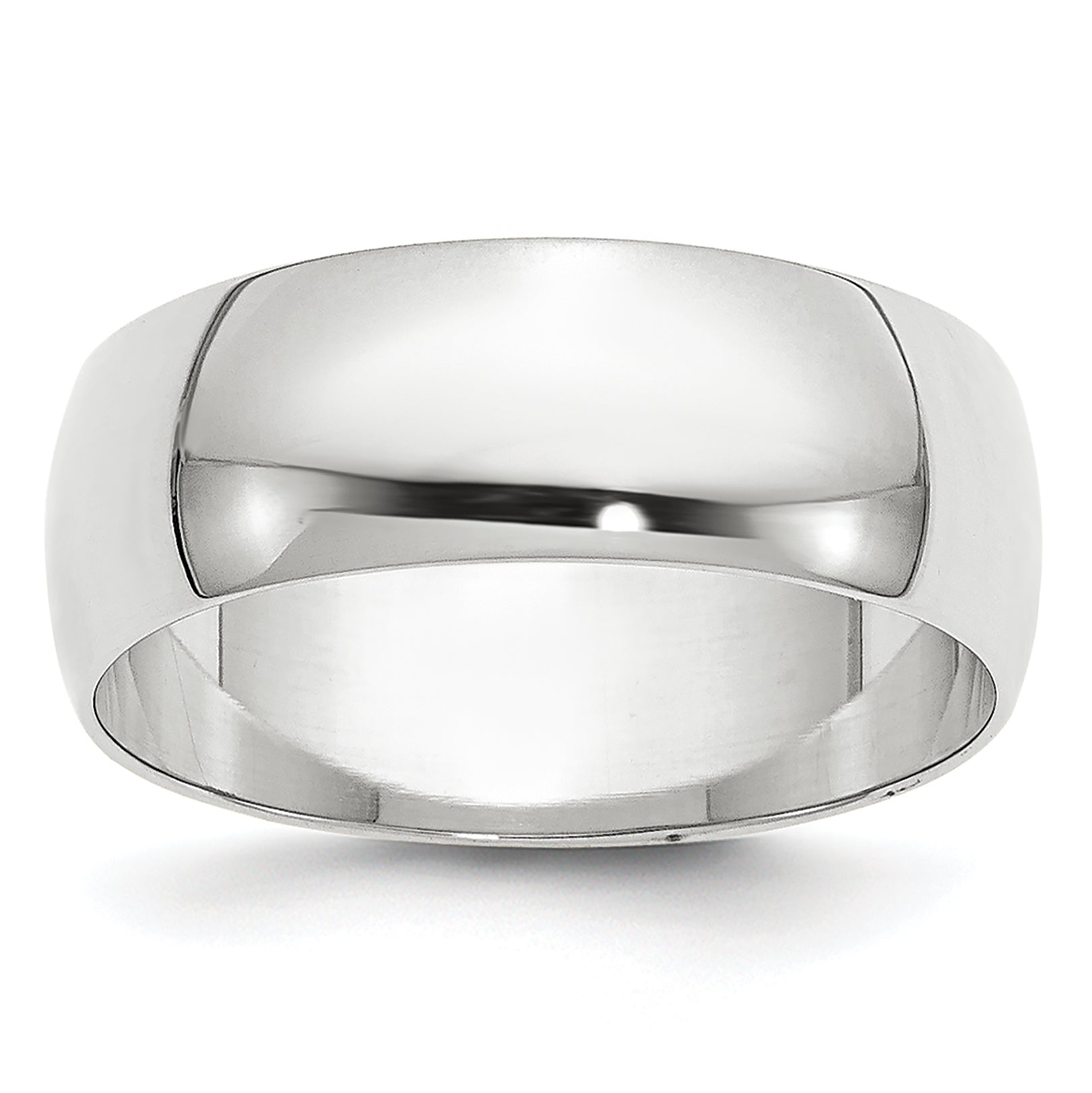 6.5mm 10K White Gold Lightweight Half Round Wedding Band - Sophia Jewelers