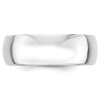7.0mm 10K White Gold Lightweight Half Round Wedding Band - Sophia Jewelers