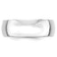 7.0mm 10K White Gold Lightweight Half Round Wedding Band - Sophia Jewelers