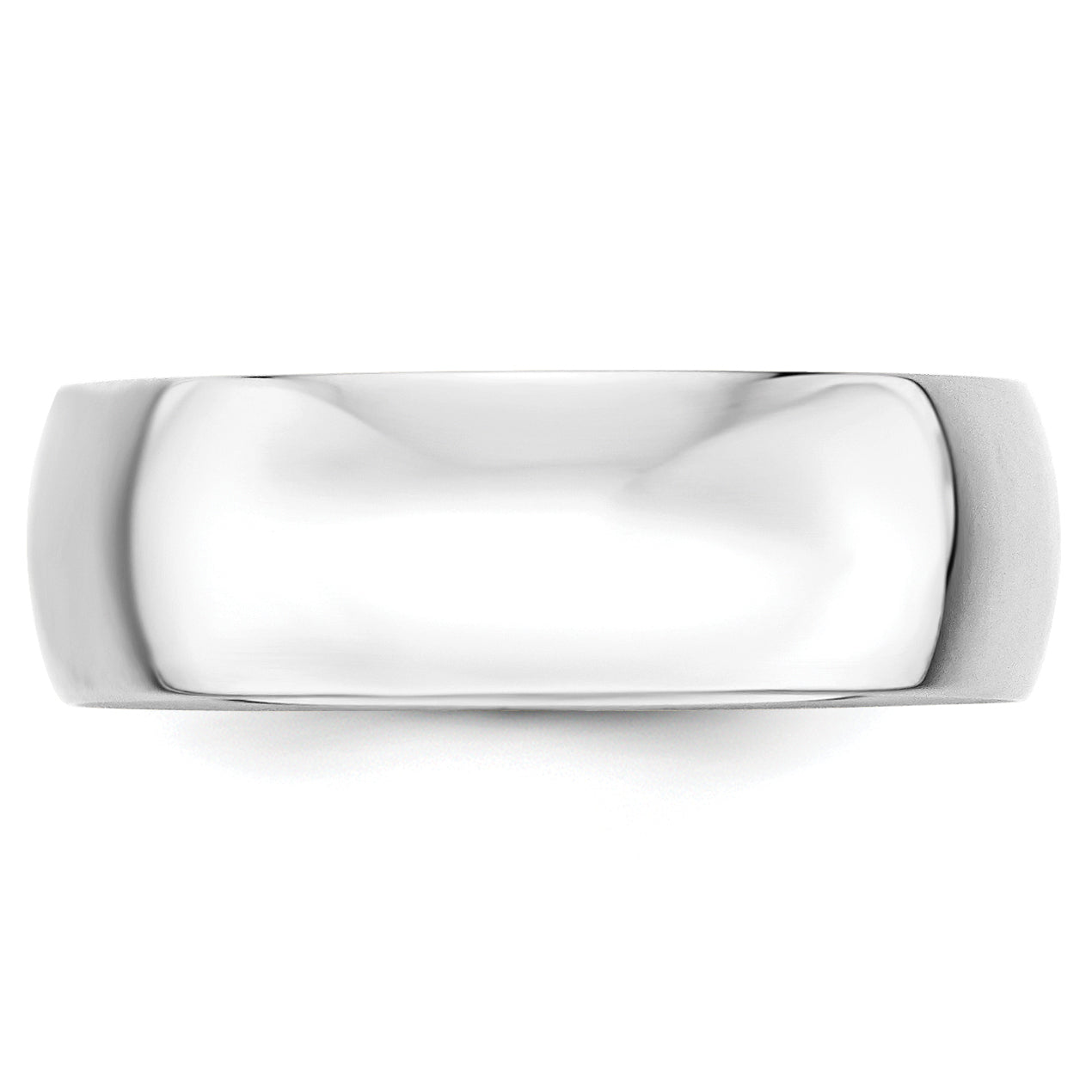 14K White Gold Half-Round Wedding Band 7mm Secondary image