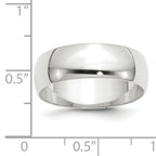 7.0mm 10K White Gold Lightweight Half Round Wedding Band - Sophia Jewelers