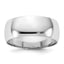 Half Round Wedding Band in 10K White Gold, 7.5mm - Sophia Jewelers