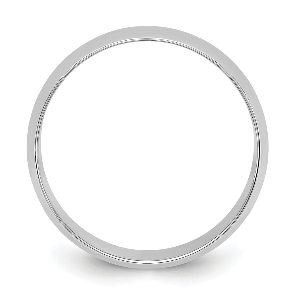 14K White Gold Half-Round Wedding Band 8mm