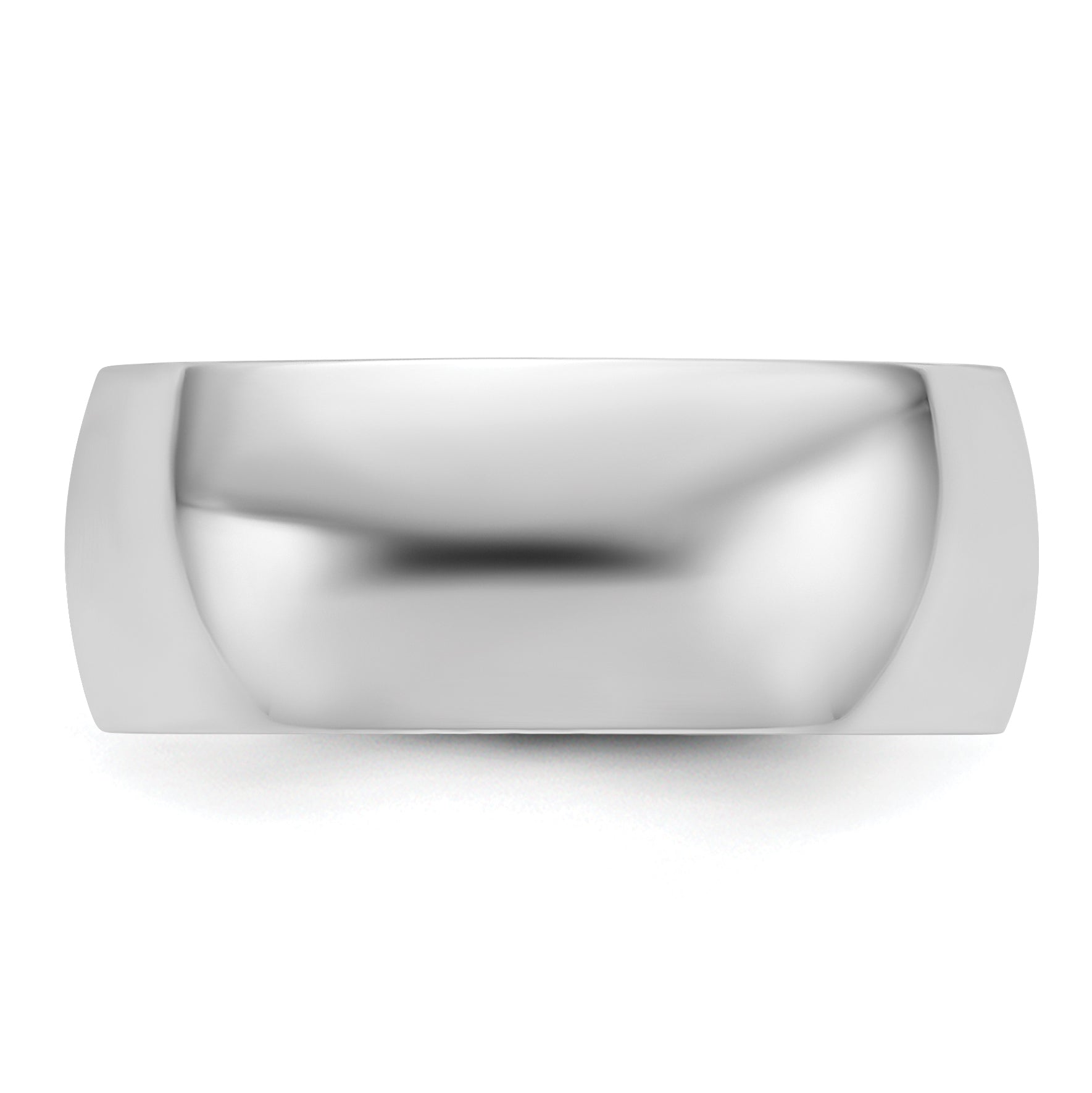8.0mm 10K White Gold Lightweight Half Round Wedding Band - Sophia Jewelers