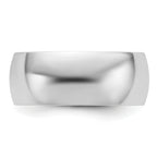 14k White Gold 8mm Lightweight Half Round Wedding Band